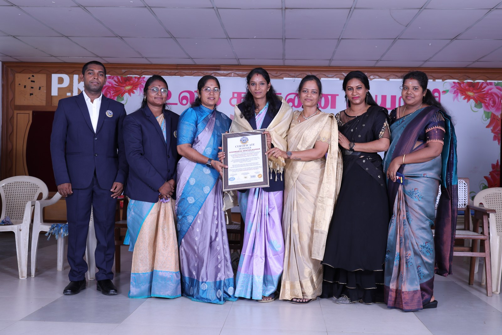 Aari Creation Record Successfully Completed by Lakshas Training Institute at PKR Womens College Gobi